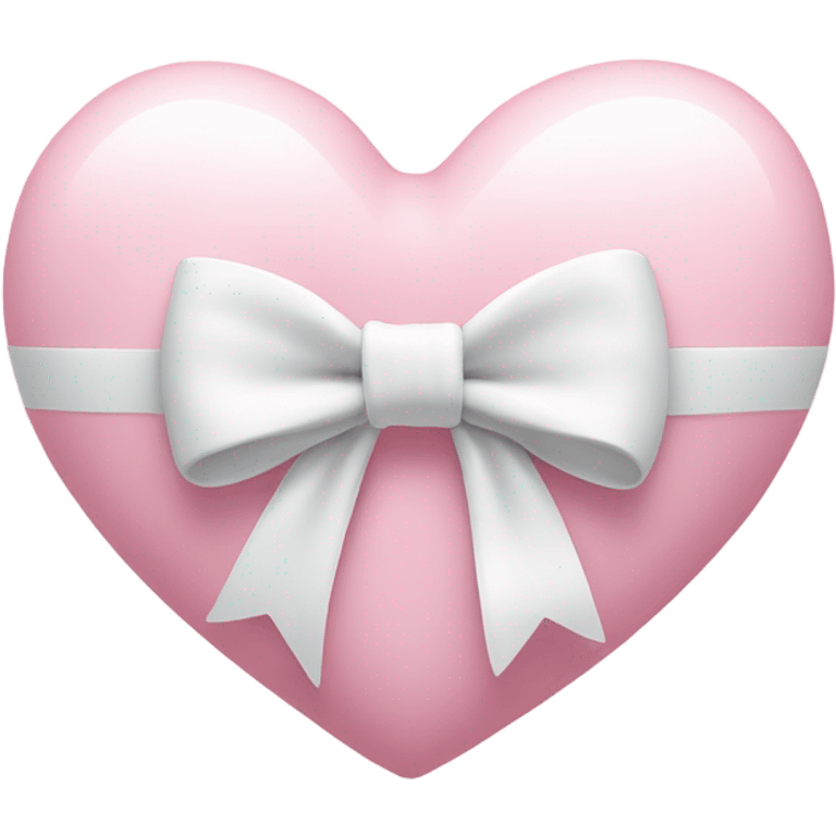 Pastel pink heart with white bow emoji