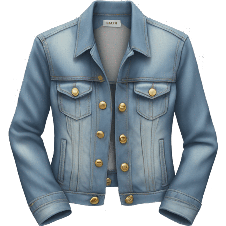 Hyper Realistic isolated open feminine light denim fashion jacket. emoji