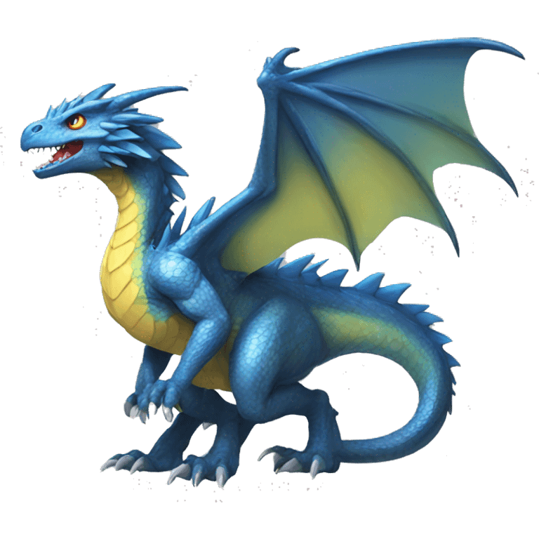 Shiny dragon-Raptor-Fakémon full body emoji