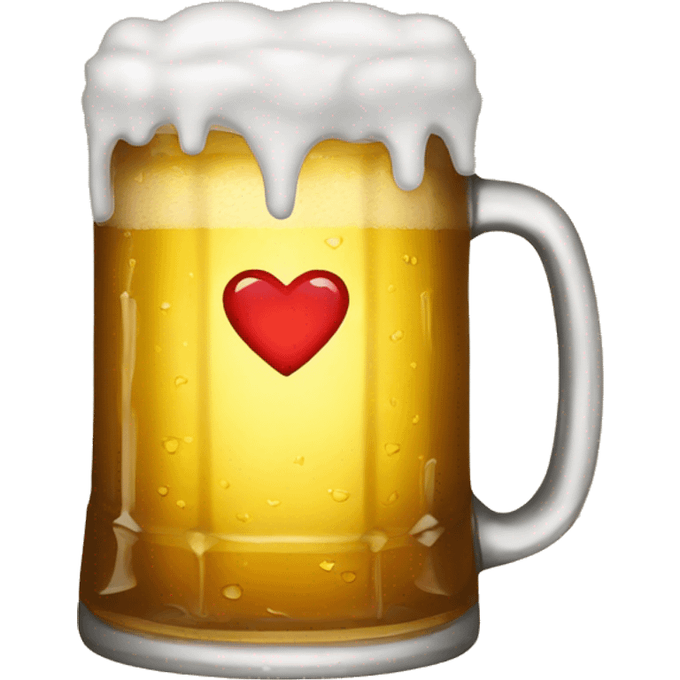 A heart inside a stein of beer emoji