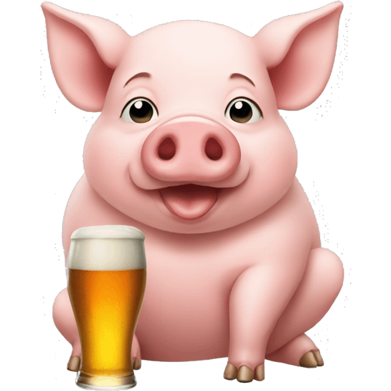 pig with a beer emoji