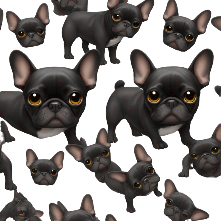 Black French bulldog wearing batman outfit emoji