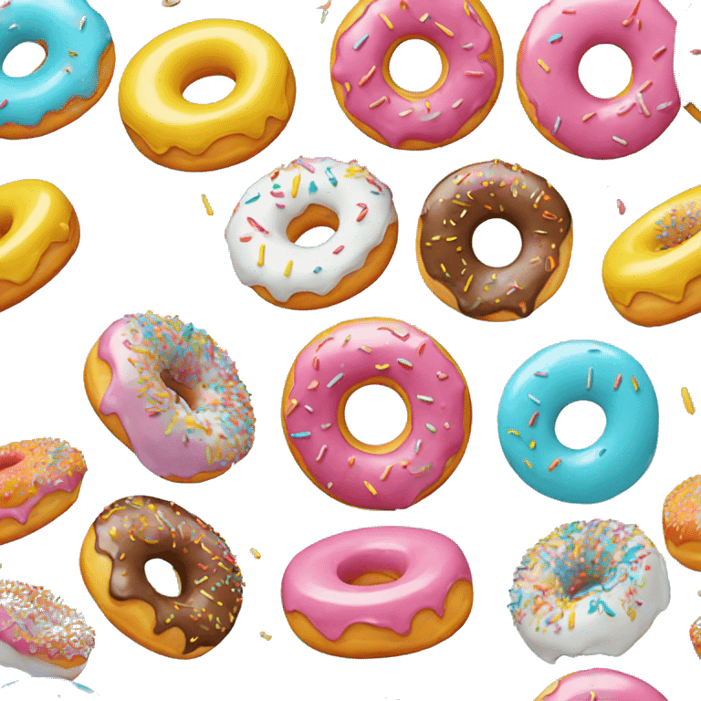 donut with light blue glaze and colorful sprinkles emoji