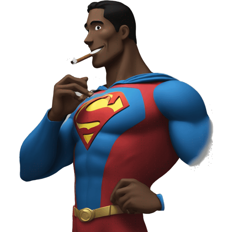 Black Superman smoking cigar emoji