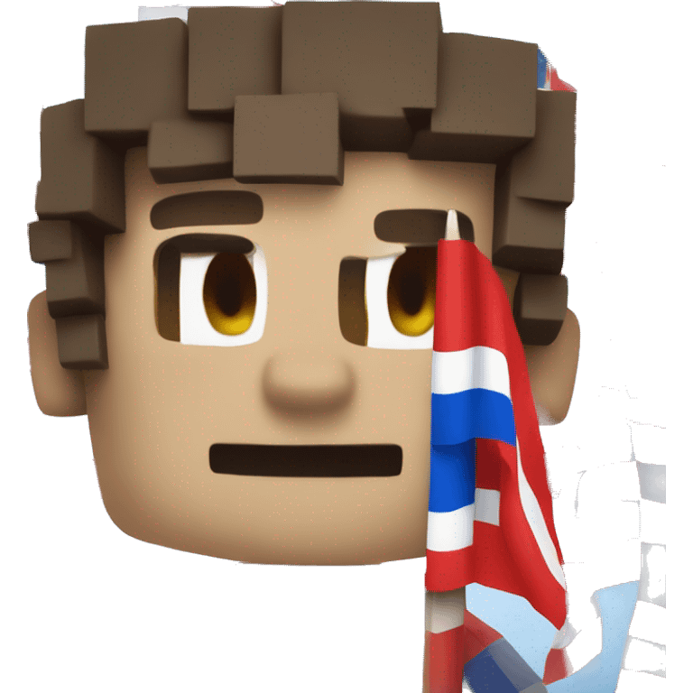 small Minecraft character holding flag  emoji