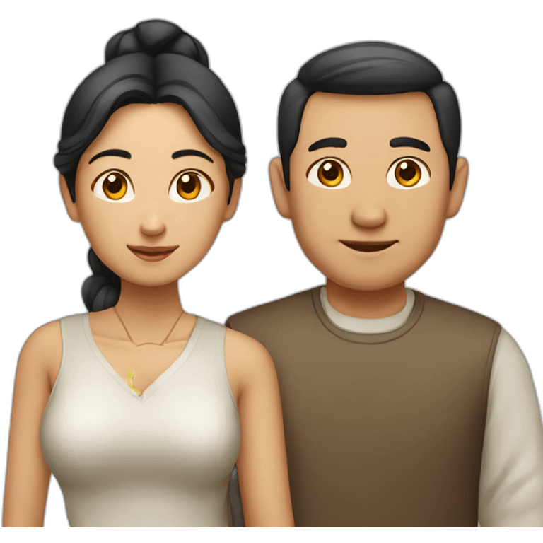 chinese man -indian woman couple emoji