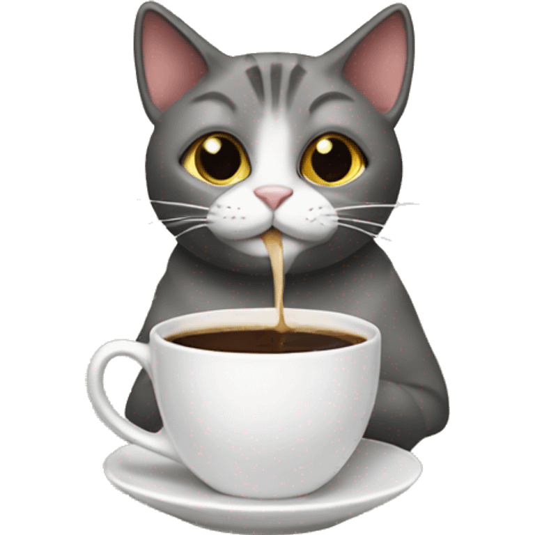 cat drinking coffee  emoji