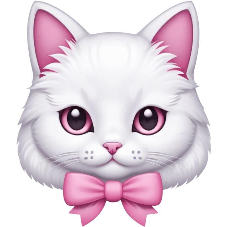 Cat with a pink bow emoji