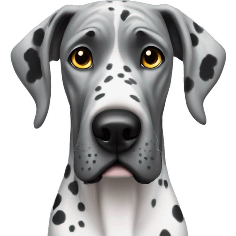 Gray Great Dane with black spots emoji