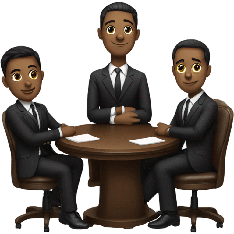 5 people in suits sitting at a table emoji