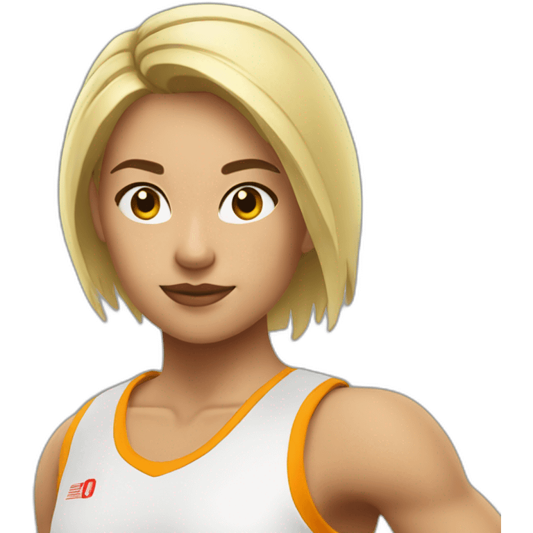 Chica rubia entrenando emoji