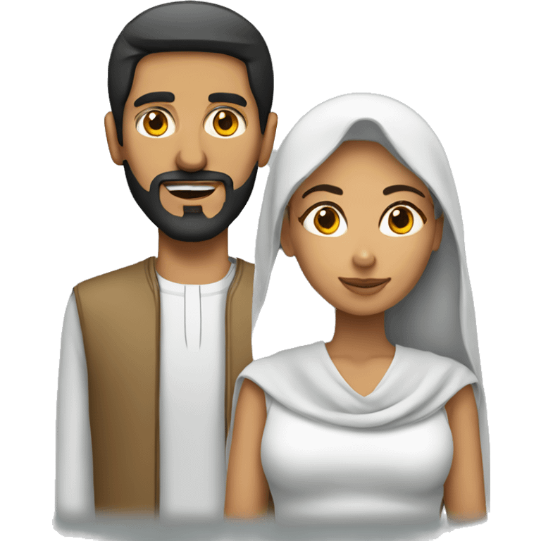 Mexican woman with Arab man emoji