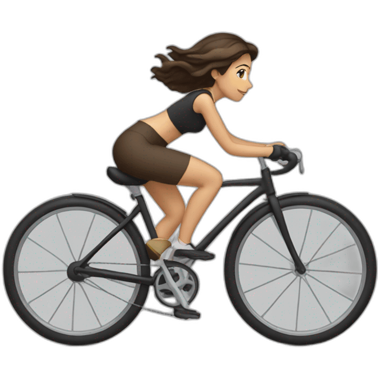 Brunette riding bicycle emoji