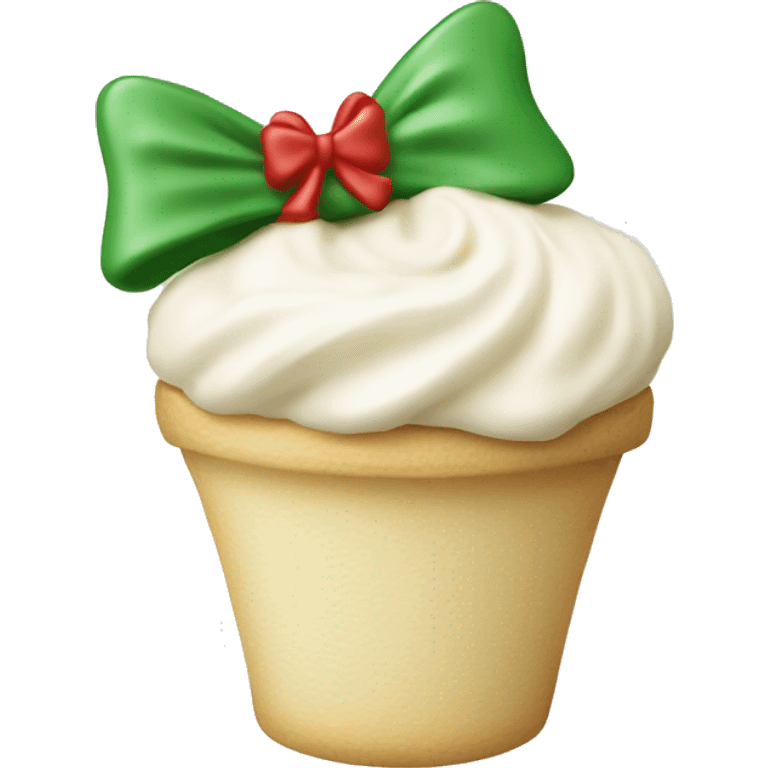 Mistle toe cream decoration with bow emoji