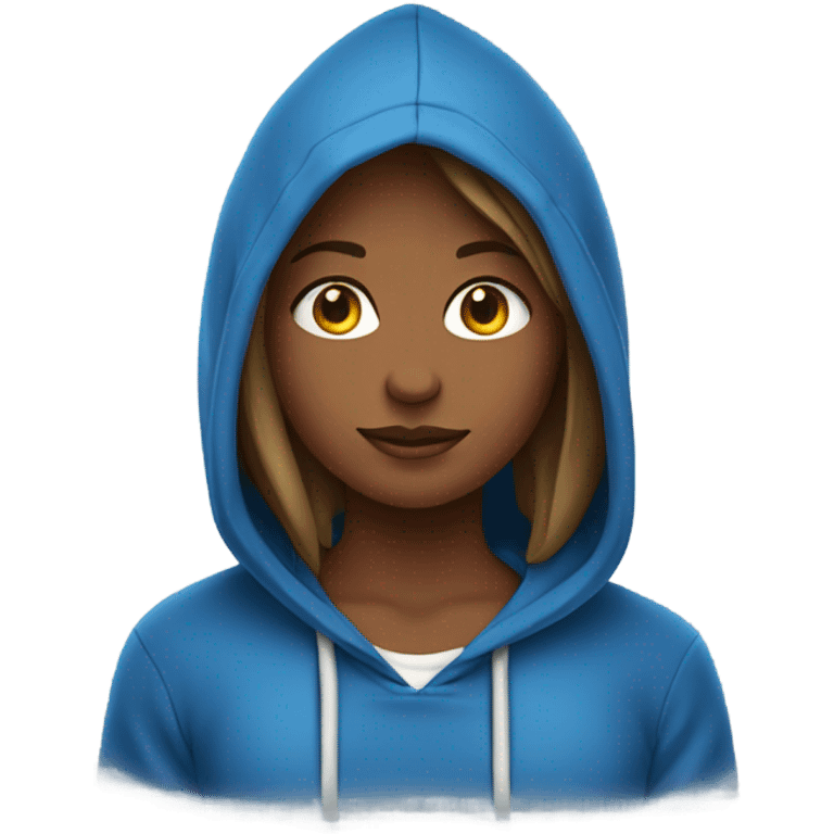 Girl with football and blue hoodie emoji