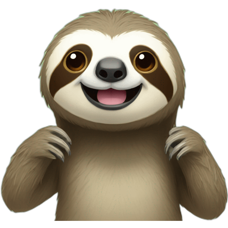 sloth saying hi emoji