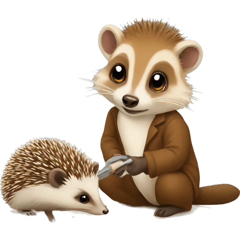  weasel painting a hedgehog emoji