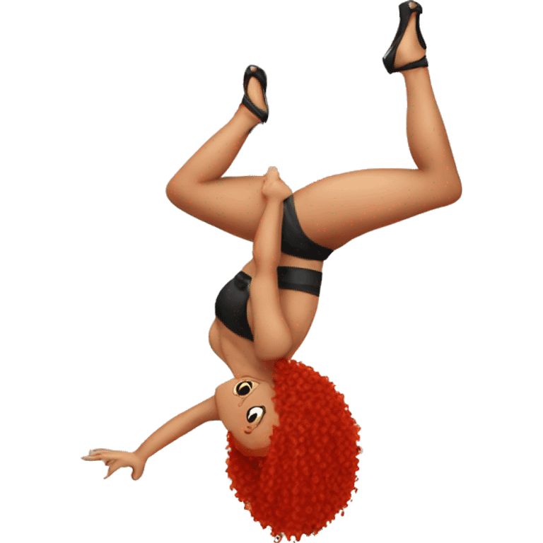 pole dancer red hair emoji