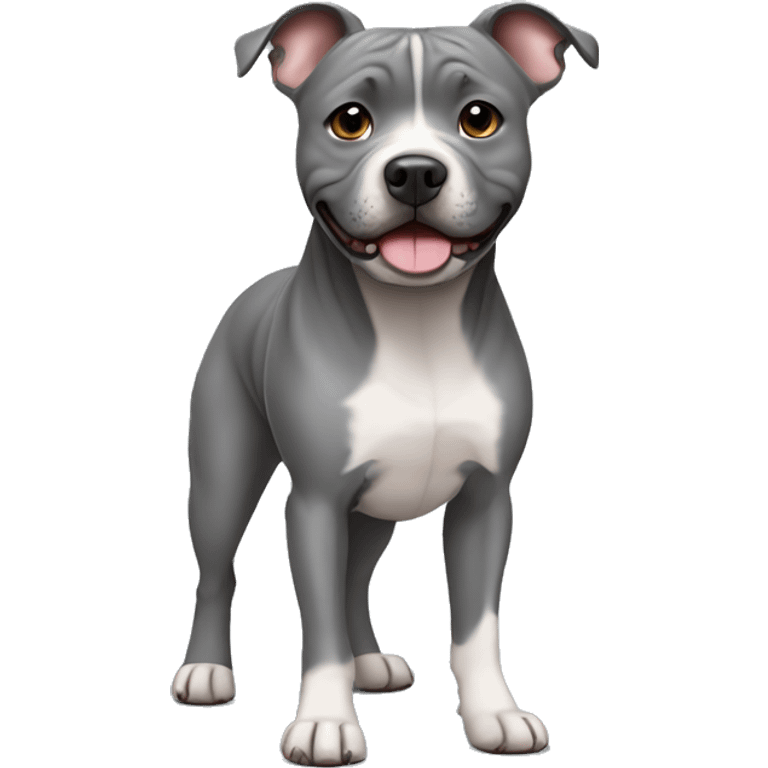 grey staffy terrier cute standing up emoji