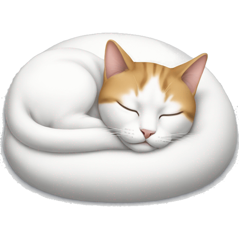 Cat sleeping white emoji