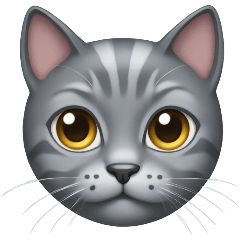 Grey cat with a bow emoji