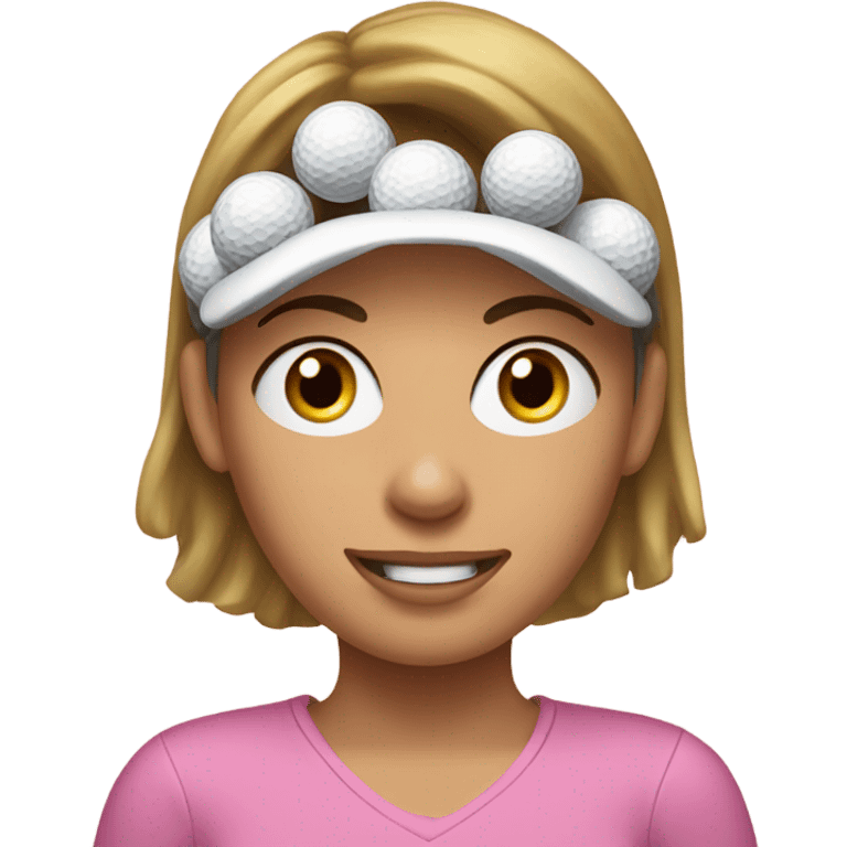 Jill from Jack and Jill with 4 golf balls around her head emoji