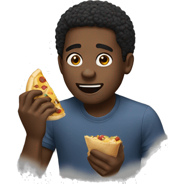 a black guy eating emoji