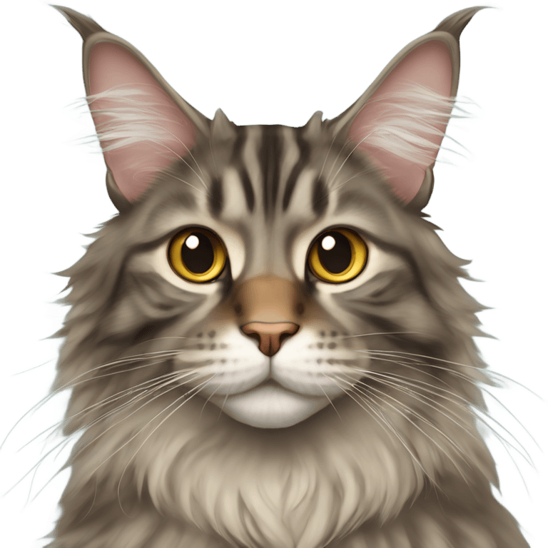 Maine Coon with a stupid face emoji