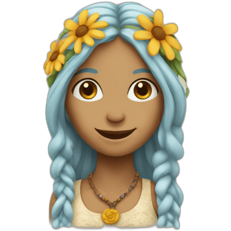 Hippie happy woman emoji