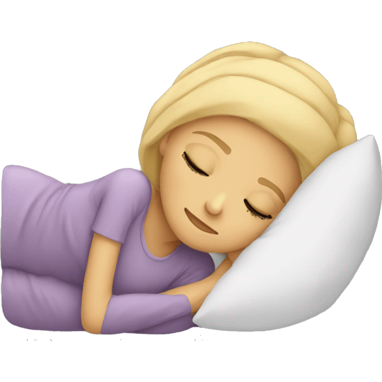 Blonde girl sleeping emoji