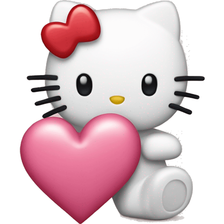 Hello kitty and a heart emoji