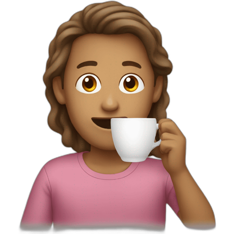 Person drinking coffee while surfing emoji