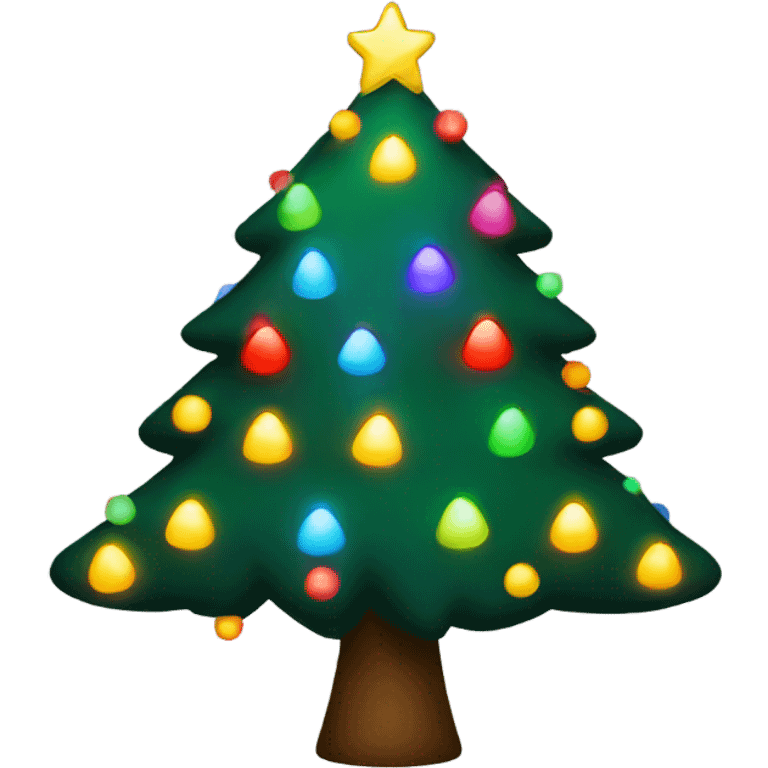 Christmas Tree with bright multicolored lights emoji