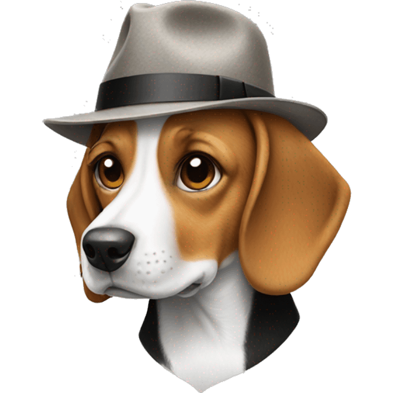 Beagle with fedora  emoji