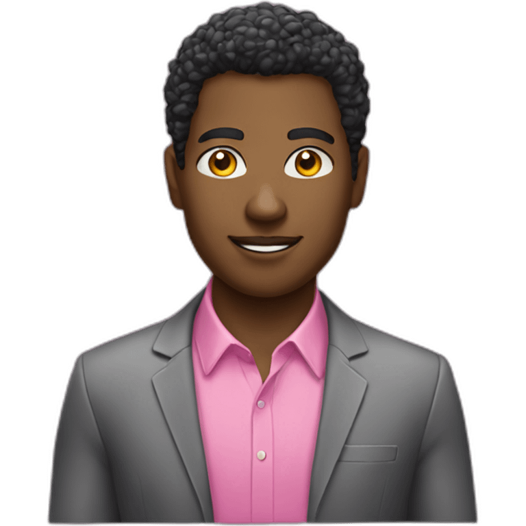 afroamerican ejecutive with pink shirt emoji