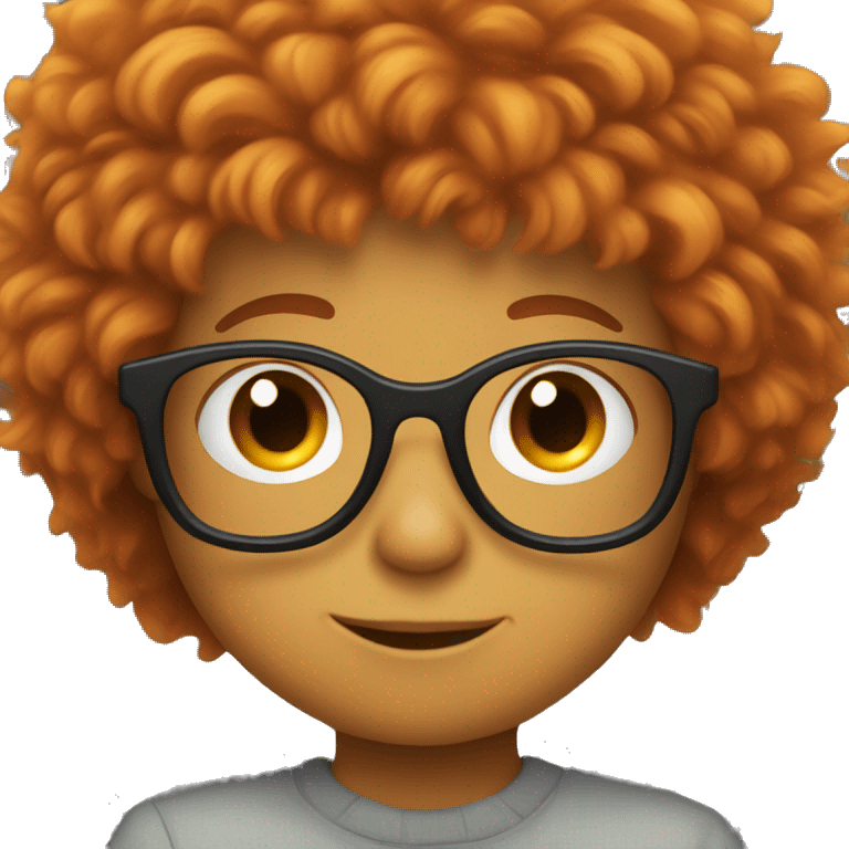 a kid with glasses and orange fluffy hair emoji