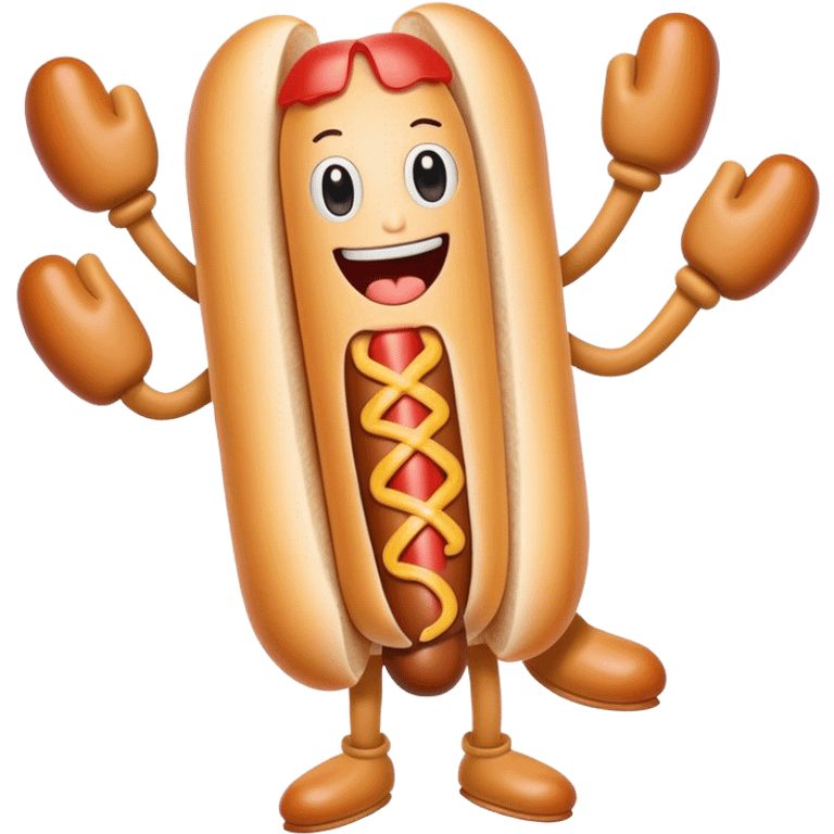 Hotdog with arms and legs  emoji