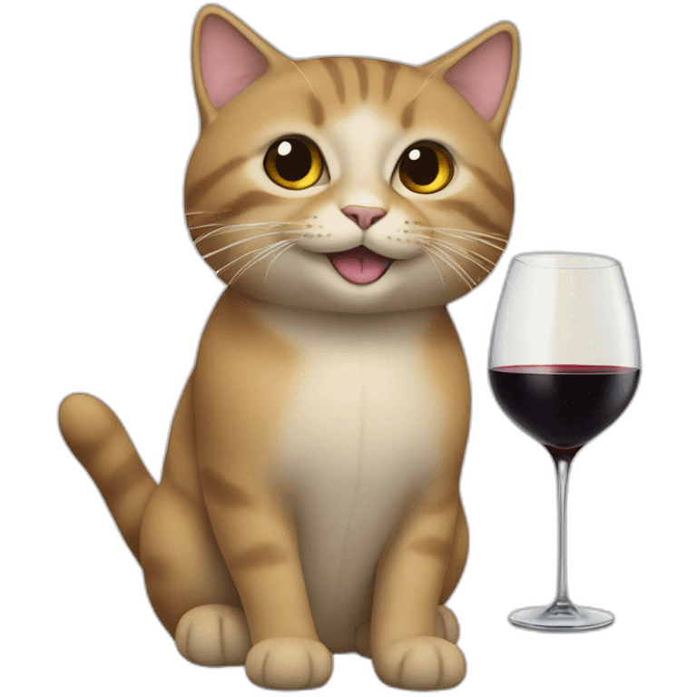 un chat qui boit du vin emoji