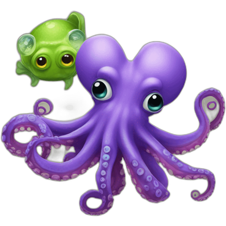 an hybrid octopus and cameleon emoji