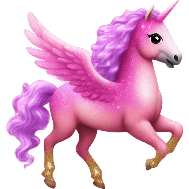 Hot pink ombre Pegasus covered in sparkles  emoji