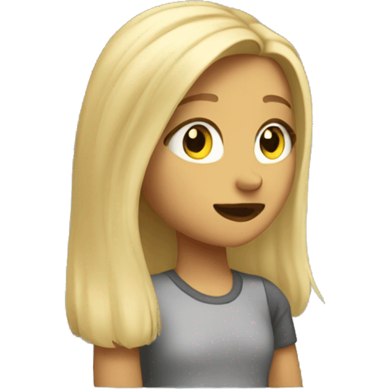 Girl with blonde hair looking out a window  emoji