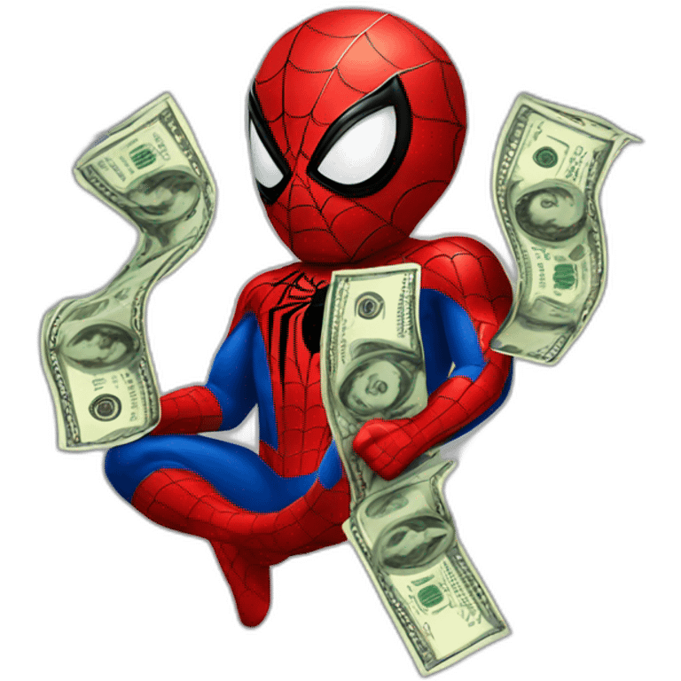 Spiderman with cash emoji