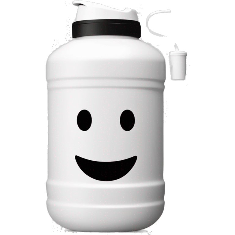 white 40 oz water container with handle and straw emoji