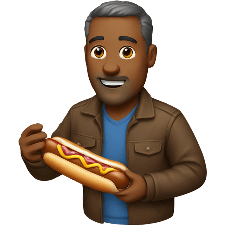 Dad eating a hot dog emoji