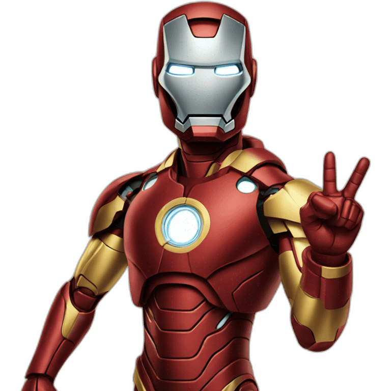 Ironman Shows peace sign emoji