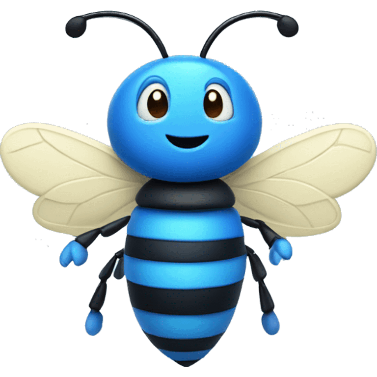 a totally blue bee in clouds emoji