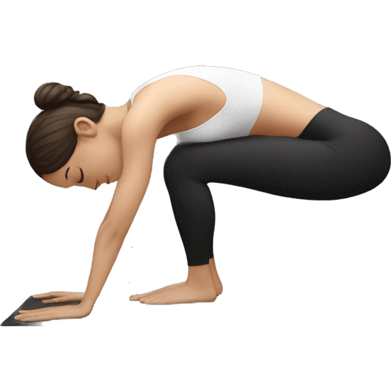 Fit women with white skin doing crow pose  emoji