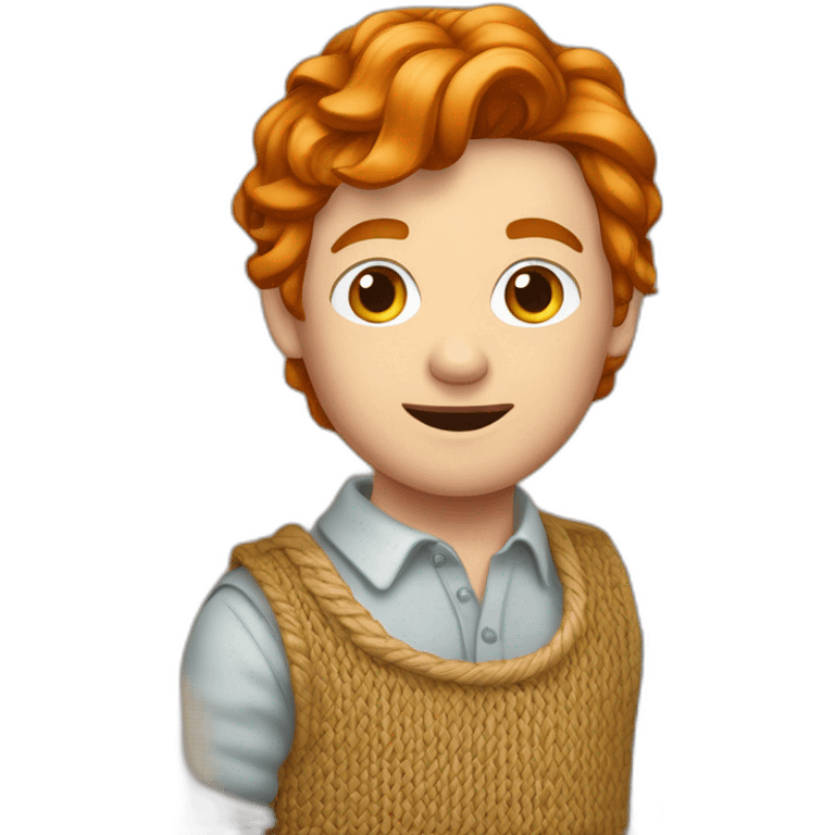 Un jeune homme roux habillée avec une marinière en maille emoji