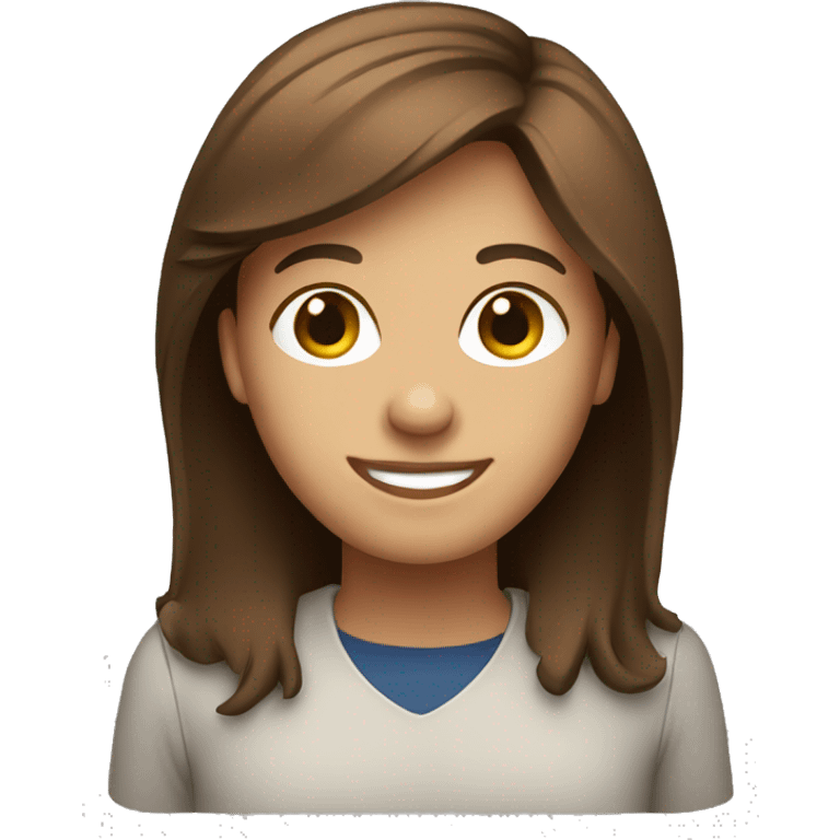 brown haired smiling person with laptop emoji