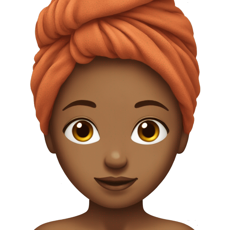 skincare girl with hair in towel red head complexion  emoji